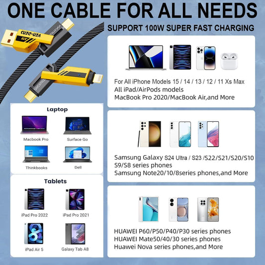 4-in-1 Fast Charging & Data Transfer Cable – 480Mbps Multi-Connector Cable - Star Deal Treasure