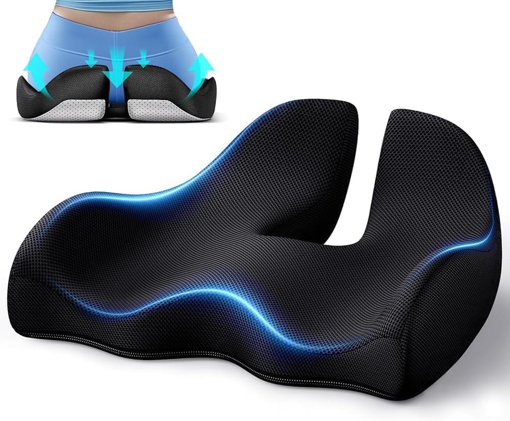 Benazcap Memory Foam Seat Cushion for Sciatica&Tailbone Pain, Black, Large - Star Deal Treasure
