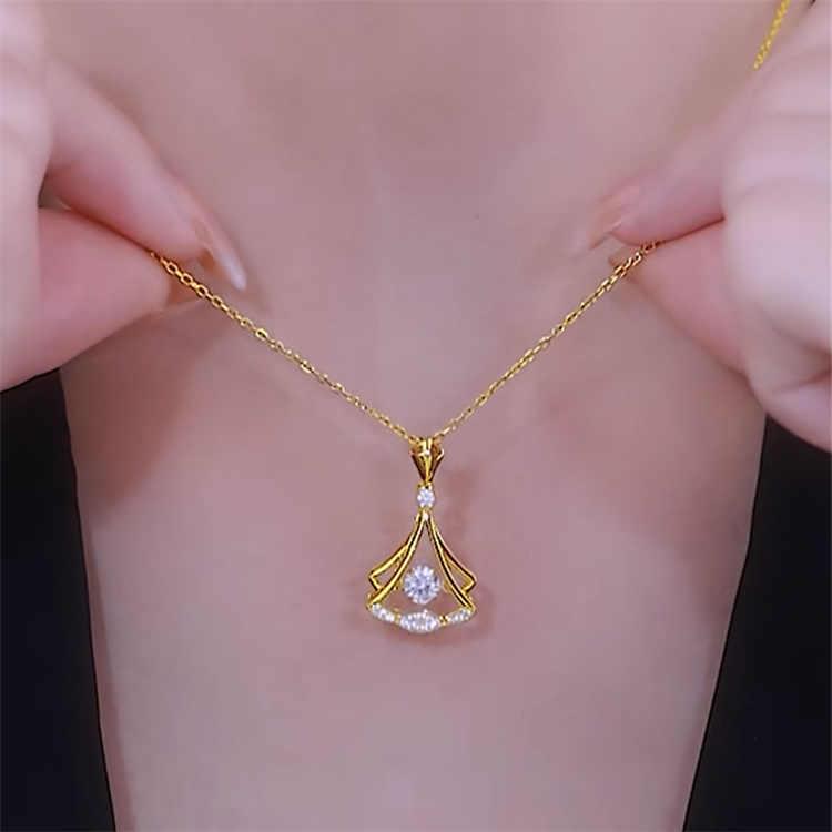 Gold plated fan necklace - Star Deal Treasure