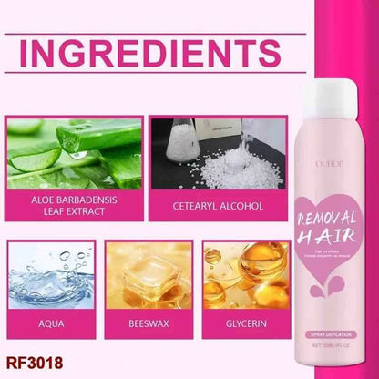 Hair Removal Spray 120ml, Fast and Efficient Gentle and Painless Hair Removal.