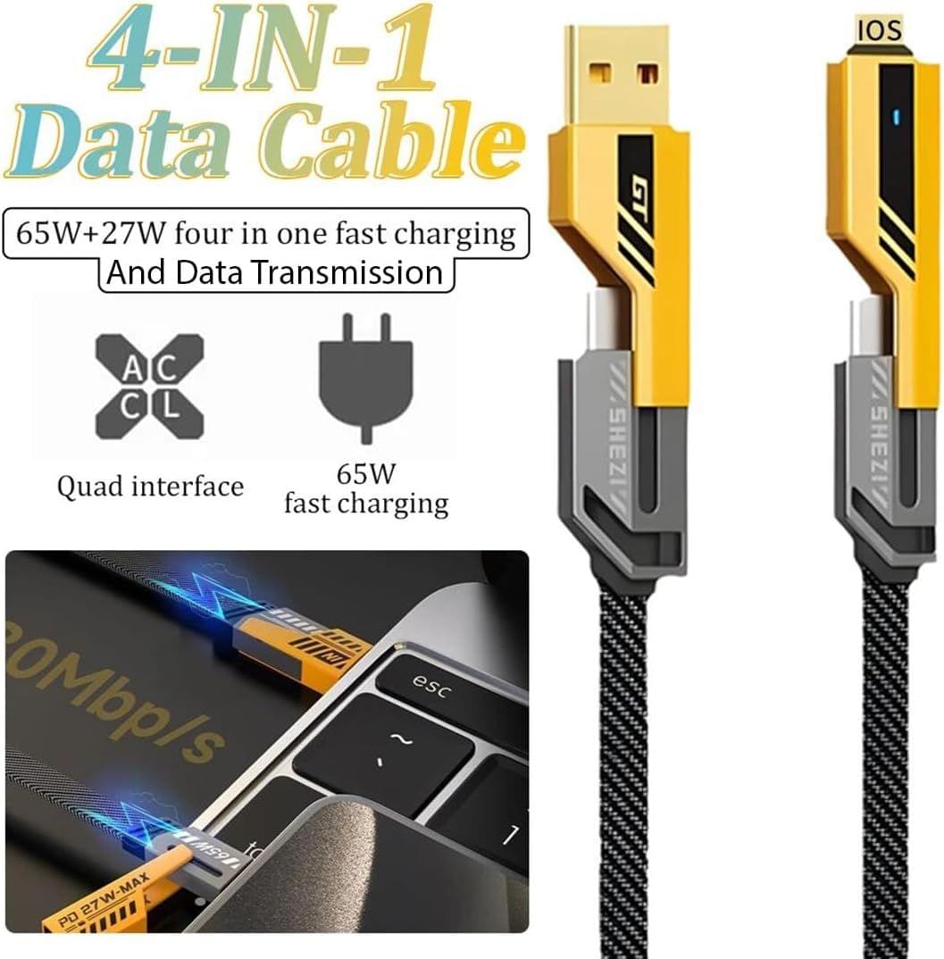 4-in-1 Fast Charging & Data Transfer Cable – 480Mbps Multi-Connector Cable - Star Deal Treasure