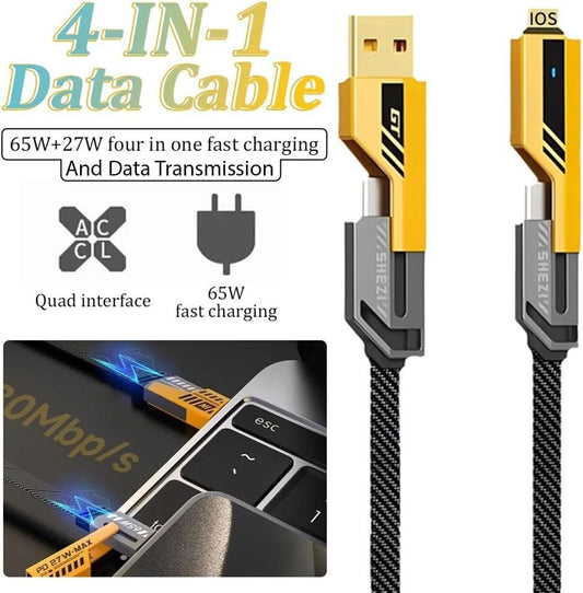 4-in-1 Fast Charging & Data Transfer Cable – 480Mbps Multi-Connector Cable - Star Deal Treasure