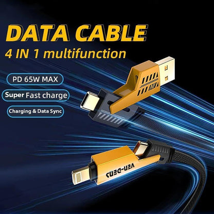 4-in-1 Fast Charging & Data Transfer Cable – 480Mbps Multi-Connector Cable - Star Deal Treasure