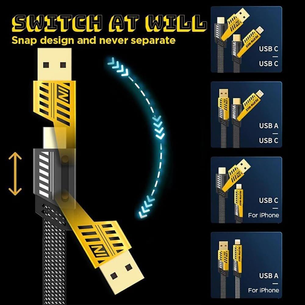 4-in-1 Fast Charging & Data Transfer Cable – 480Mbps Multi-Connector Cable - Star Deal Treasure