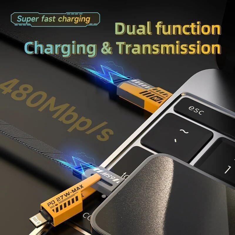 4-in-1 Fast Charging & Data Transfer Cable – 480Mbps Multi-Connector Cable - Star Deal Treasure