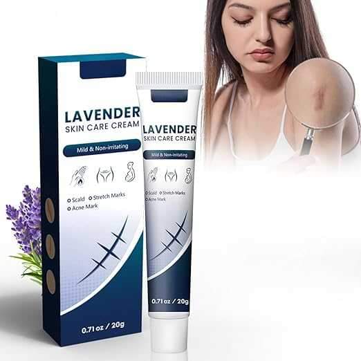 Lavender Skin Care Cream 20g - Scar Repair Cream for Burns, Stretch Marks, Acne Scars, and Old Scars, Soothing Lavender Infusion for Skin Recovery, Naturally Reduces the Appearance of Scars - Star Deal Treasure