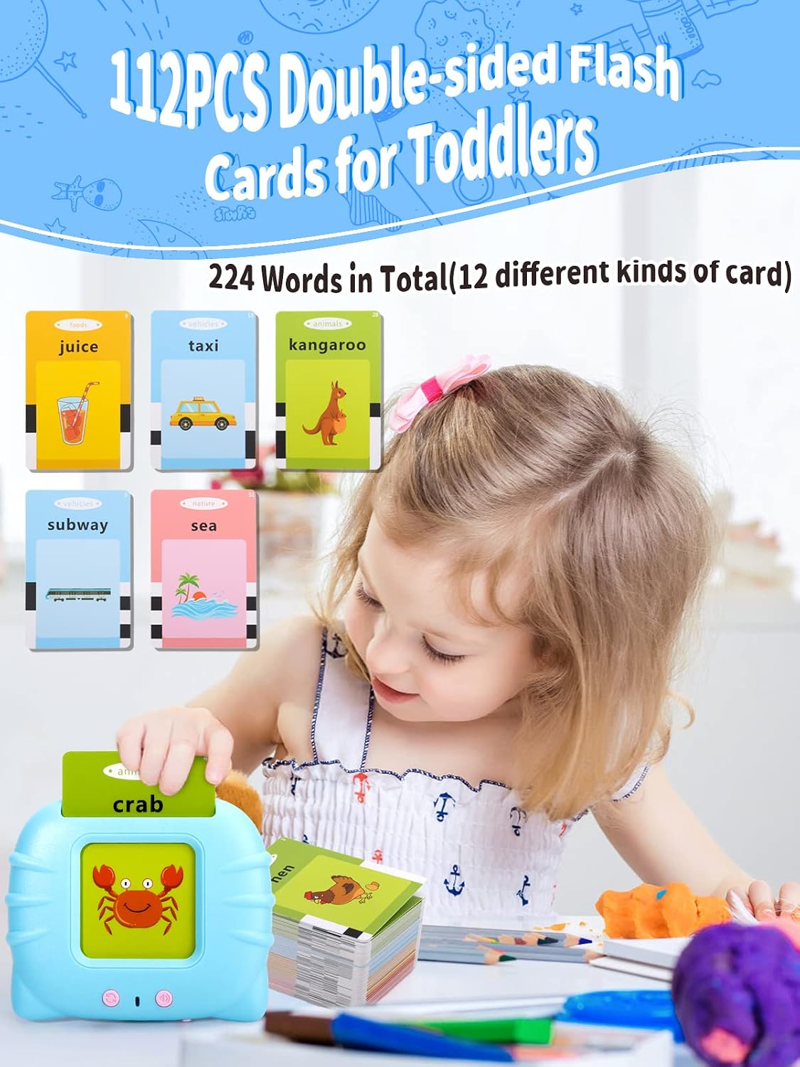 Talking Flash Card Reader – 224-Word Montessori Learning Toy