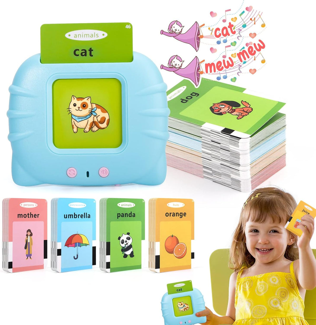 Talking Flash Card Reader – 224-Word Montessori Learning Toy