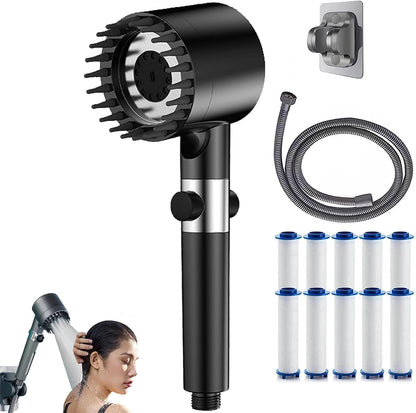 High-Pressure Handheld Massage Shower Head with Filter