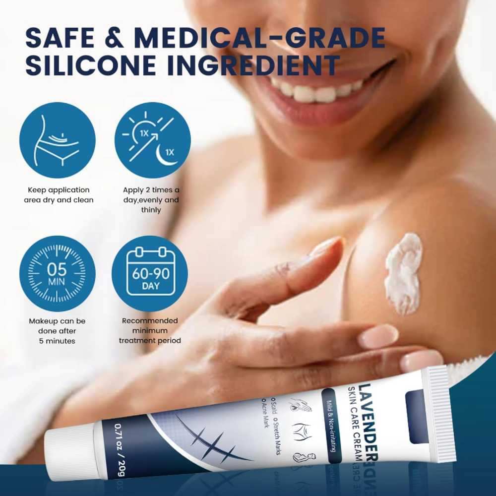 Lavender Skin Care Cream 20g - Scar Repair Cream for Burns, Stretch Marks, Acne Scars, and Old Scars, Soothing Lavender Infusion for Skin Recovery, Naturally Reduces the Appearance of Scars - Star Deal Treasure