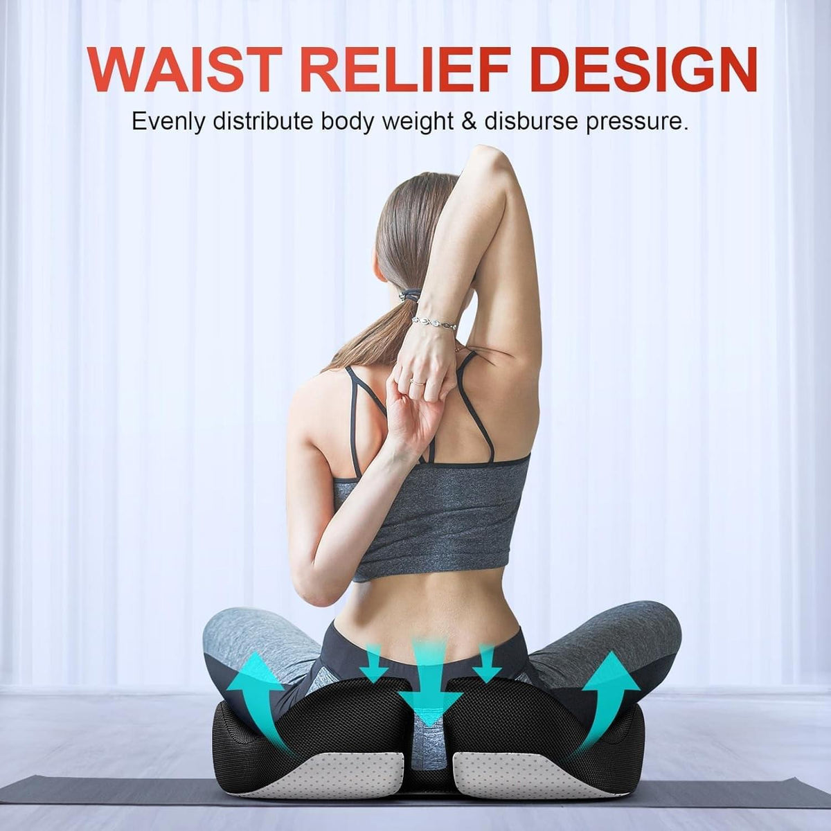 Benazcap Memory Foam Seat Cushion for Sciatica&Tailbone Pain, Black, Large - Star Deal Treasure