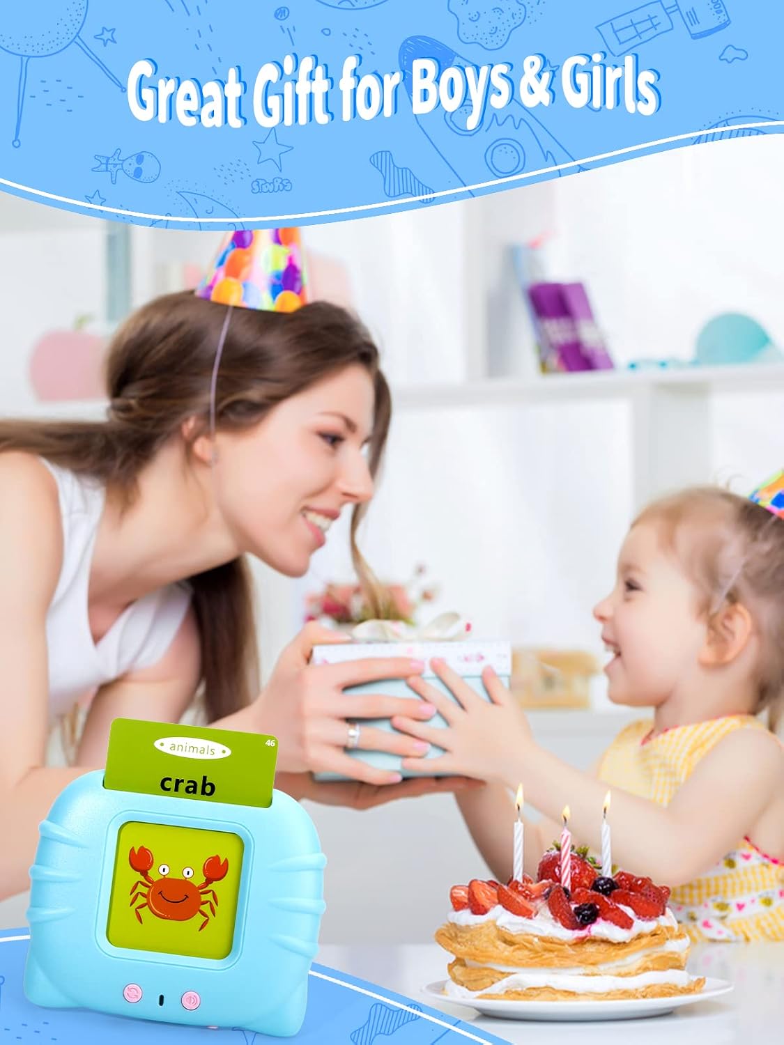 Talking Flash Card Reader – 224-Word Montessori Learning Toy