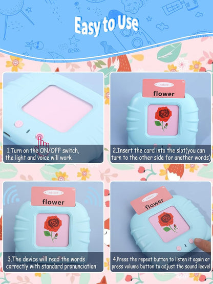 Talking Flash Card Reader – 224-Word Montessori Learning Toy
