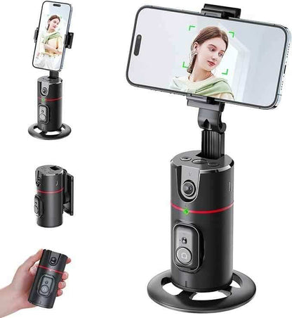 Auto Face Tracking Tripod – 360° AI Phone Holder & Selfie Stand