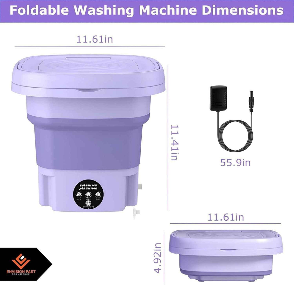 5.5KG Portable Foldable Washing Machine with Spin Dryer