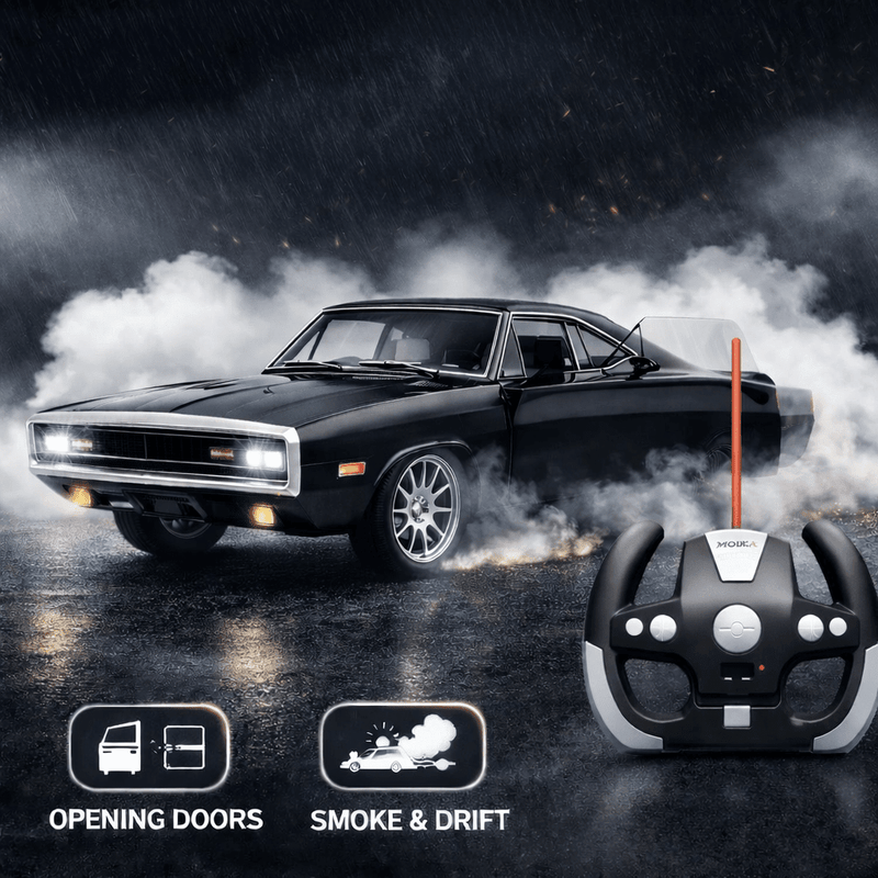 MOIVA RC Classic Muscle Car – Remote-Controlled Racing Car with Smoke & Drift Effects
